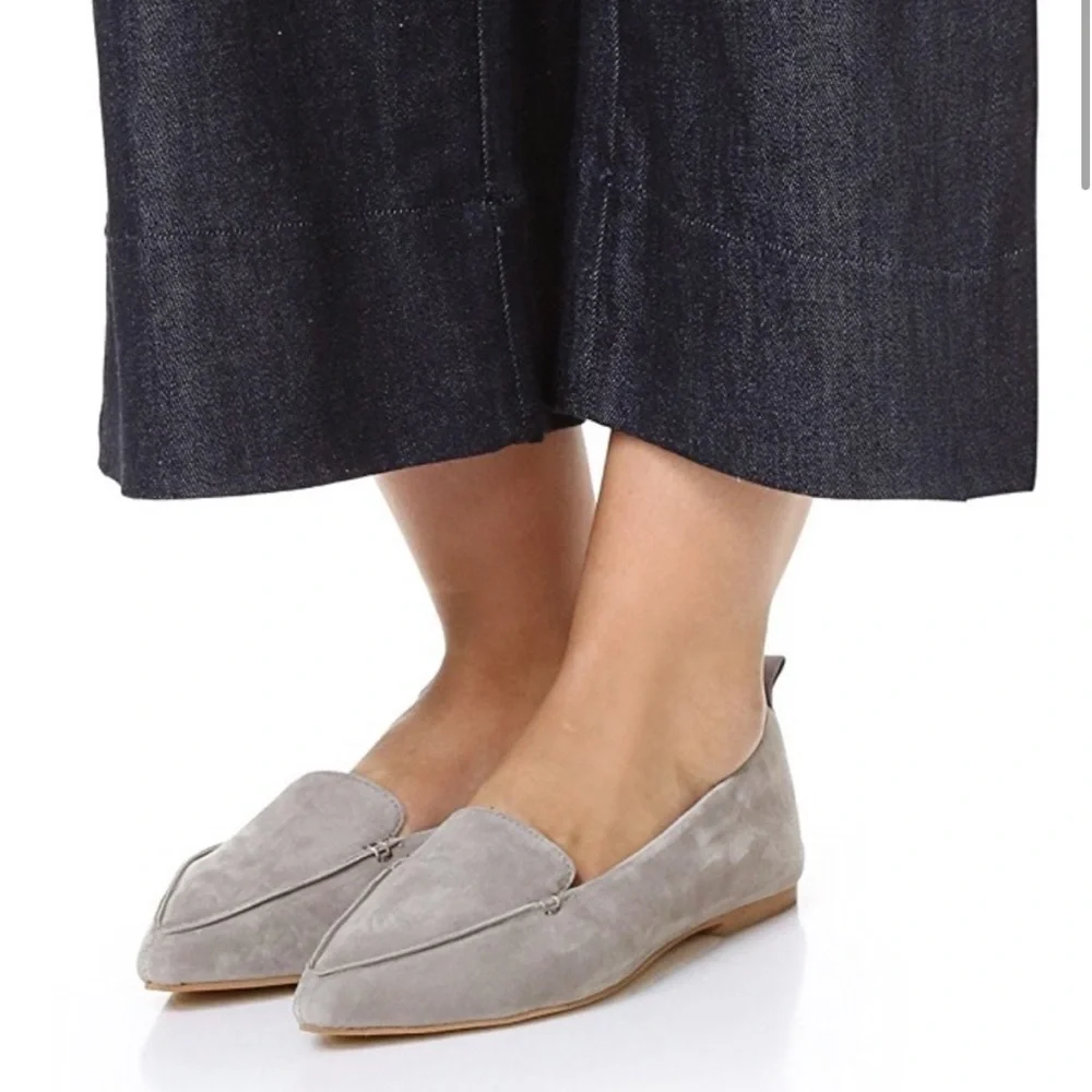 Jeffrey Campbell Women's Gray Suede Pointed Toe Flats Size 6